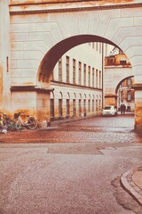 Wall Mural - Copenhagen city street view, Denmark. Retro filtered color style photo of Denmark.