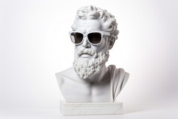 Wall Mural - Greek sculpture angle wearing sunglasses accessories photography accessory.