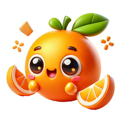 cute 3d orange design isolated on white background