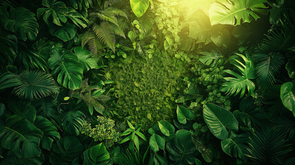 Wall Mural - Earth Day celebration with lush green foliage encircling the planet, symbolizing nature conservation