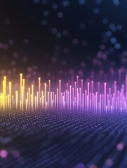 Aufkleber - Colorful digital sound spectrum animation with a glowing effect, ideal for multimedia projects or backgrounds.