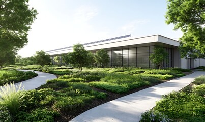 Leinwandbilder - A photo depicting an urban manufacturing facility, highlighting integration and modern industrial design elements.