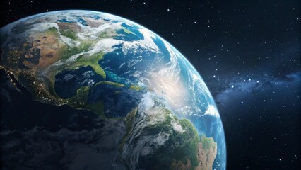 Wall Mural - Stunning Earth from Space: Exploring the Blue Planet’s Beauty in the Vast Universe