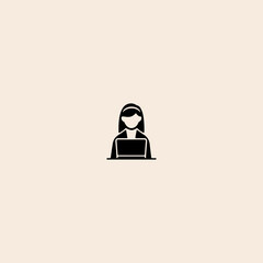 Programmer icon flat vector design. 