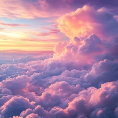 Aufkleber - A stunning image of a pastel sky at sunset, showcasing soft hues and a breathtaking atmosphere.