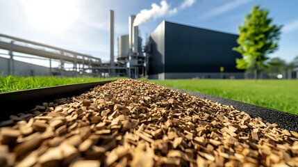 Poster - A photo showcasing a biofuel production facility in operation, highlighting sustainable energy processes and technology.