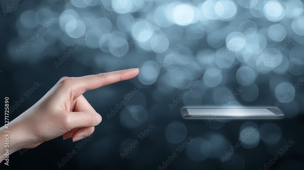 Hand holding smartphone, mobile technology, internet connectivity, and ...