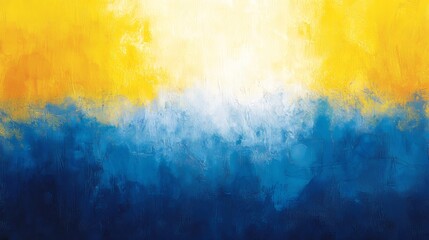 Wall Mural - an abstract minimalistic illustration featuring a gradient of yellow and blue tones, creating a soft