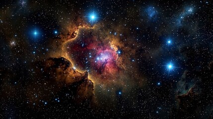 Aufkleber - Eternal cosmic dance a majestic scene of stars and nebulae outer space digital art celestial environment vast view