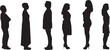 © curto - vector; silhouette group of woman standing