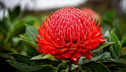 Wall Mural - focusing on a Waratah