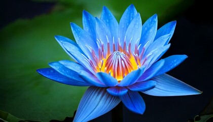 Wall Mural - The camera is focusing on a Blue Water Lily