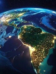 Wall Mural - Earth at Night from Space