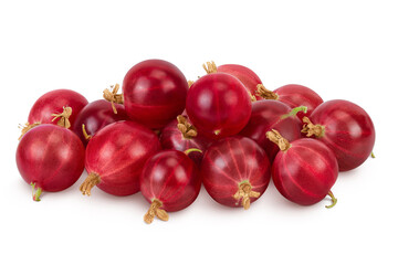 Wall Mural - Red gooseberry isolated on white background with full depth of field.