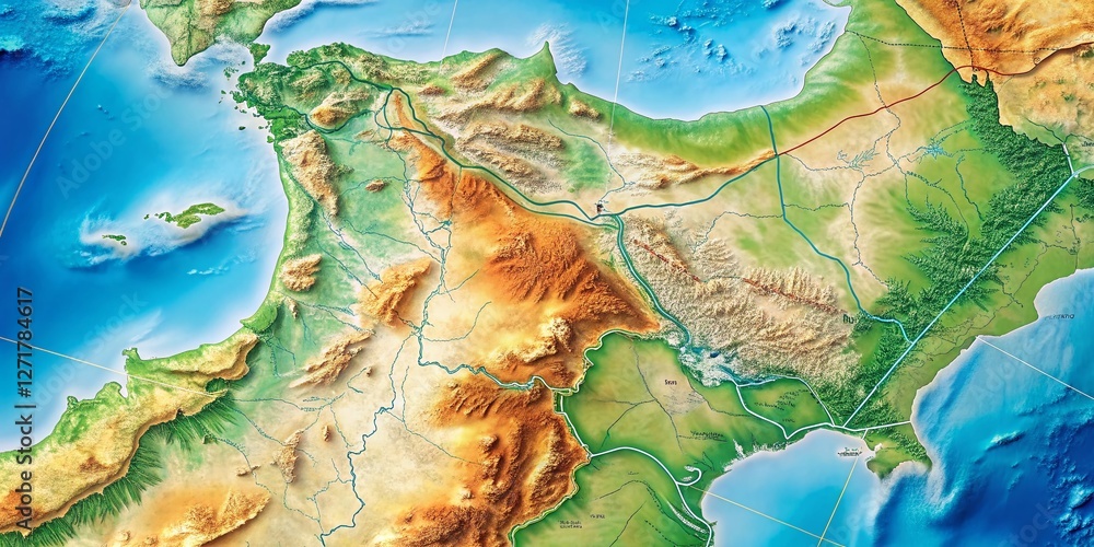 Detailed Syria Rif Dimashq Map, Geographic Location, Physical Map ...