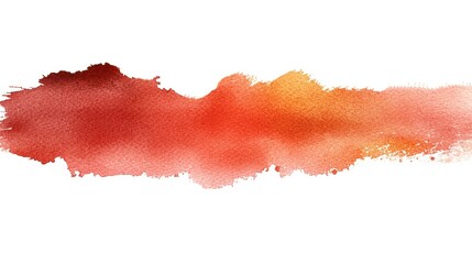 Wall Mural - Vibrant watercolor splash in warm tones against a white background.