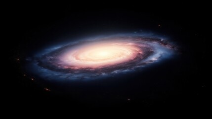 Wall Mural - A stunning spiral galaxy with bright core and swirling arms against a dark background.