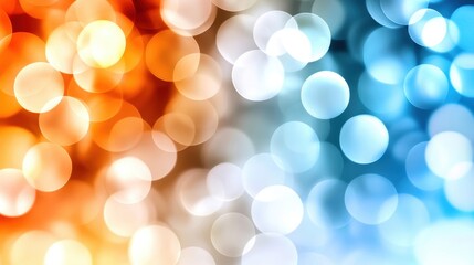Wall Mural - Colorful bokeh background, orange and blue hues blend into a vibrant abstract pattern, perfect for various designs.