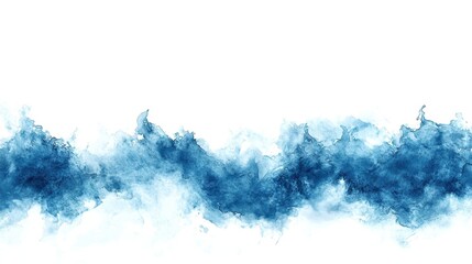 Wall Mural - Blue watercolor splash on a white background for creative branding and artistic designs.