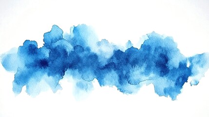 Wall Mural - Blue watercolor abstract background with soft blends and textures, ideal for design and creativity.