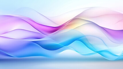 Wall Mural - Abstract colorful waves on a light background, creating a fluid and dynamic visual effect.