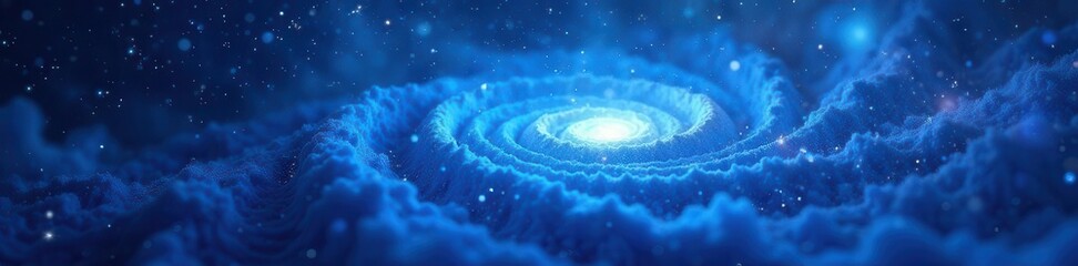 Wall Mural - Abstract swirling blue nebula, cosmic texture,  swirl,  dreamy,  gradient