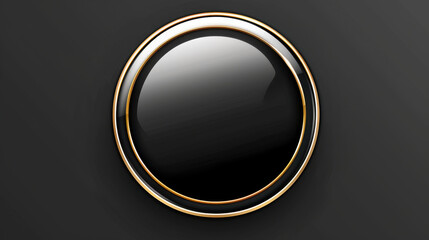 elegant black button with gold rim