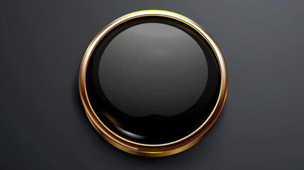 elegant black button with gold rim