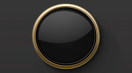 elegant black button with gold rim