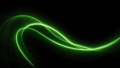 Wall Mural - vibrant green light wave on black background, abstract digital glow, futuristic energy flow, dynamic