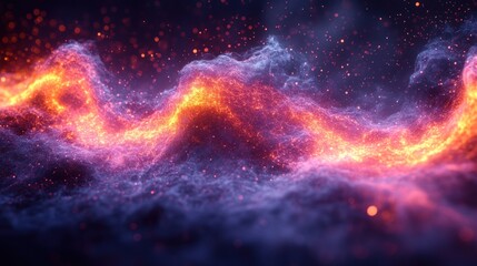 Wall Mural - Abstract fiery nebula swirls in cosmic space