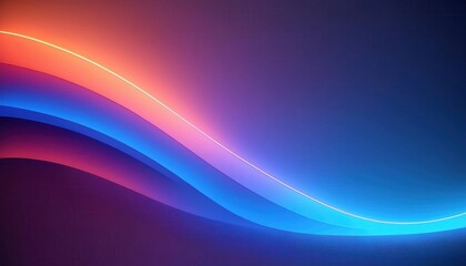 Leinwandbilder - futuristic neon light wave with gradient blue and red glow on dark background, perfect for tech designs and modern aesthetics

