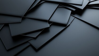 Poster - A stack of black squares with a black background