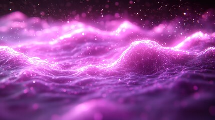 Wall Mural - Abstract glowing purple landscape