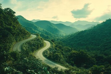 Wall Mural - Mountainous Winding Road