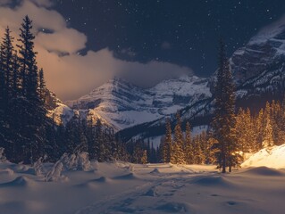 Wall Mural - Snowy Mountain Landscape