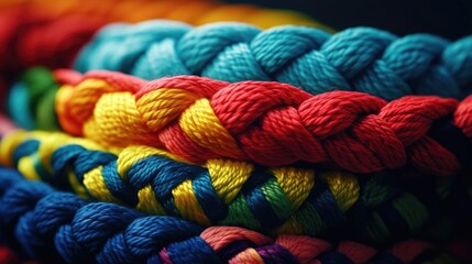 Canvas Print - Different Colored Ropes Close Up