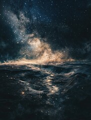 Wall Mural - nighttime ocean with stars
