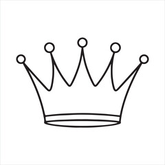 Wall Mural - Single one line Crown one line silhouette on white background
