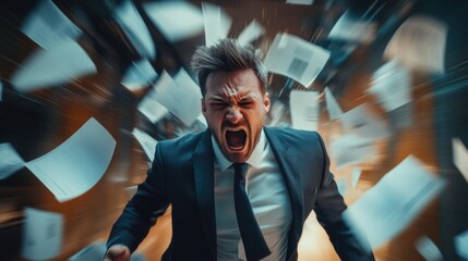 Canvas Print - Businessman in Chaos