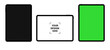 © Sajad - Realistic tablet mockup with blank, black, and green screen. Multiple angle views for presentations and UI designs. Vector illustration.
