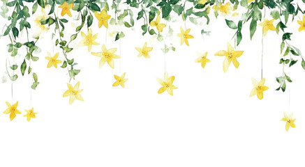 Sticker - PNG Yellow hanging stars illustration background watercolor.