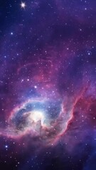 Wall Mural - deep space nebula with glowing stars in purple and blue colors. cosmic gas clouds in dark universe. 