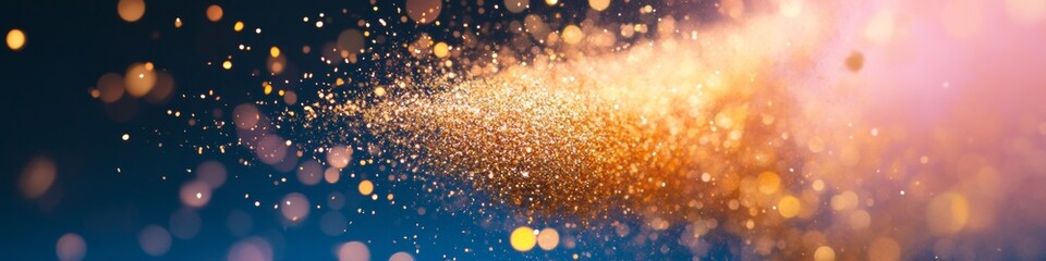 Fototapete - Festive Glitter Particle Dynamic Sparkle on Dark Canvas for Event Marketing and Celebration Content - Enhancing Visual Storytelling in Premium Event Industries
