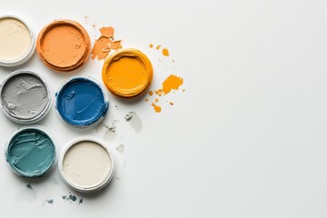 Aufkleber - Color-Rich Makeup Palette with Professional Brushes and Artistic Textures - Trendy Beauty Content and Creative Cosmetic Merchandising for Modern Aesthetic Displays