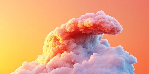 Poster - Serene Cloudscape Artistry Vibrant Pastel Cumulus on Gradient Sky - Modern Visual Content for Digital Marketing and Aesthetic Design Concepts