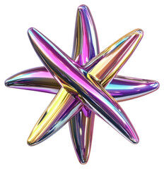 Wall Mural - png two overlapping four-pointed starbursts of different sizes within a chrome circular halo reflect
