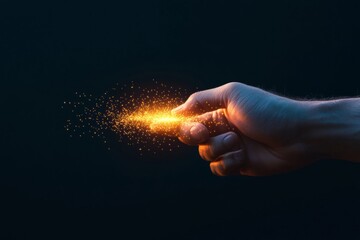 Aufkleber - Futuristic Digital Interface Human Hand Interacting with Glowing Data Elements - Tech Visualization for AI Innovation and Enhanced User Experience in Modern Workspaces