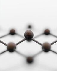 Leinwandbilder - Contemporary Neat Design Wooden Node Network Structure on White Background - Business Innovation Content and Visual Mapping for Strategic Industry Analysis