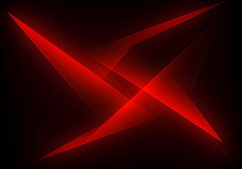 Wall Mural - Glow color red fiery shadow light triangles lines agonal gradient shape geometric effect 3d design background modern abstract red black. Vibrant red fiery shadow light casts an agonal gradient shape